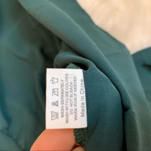 Teal v neck tiered flouncy shift dress small - Picture 9 of 9